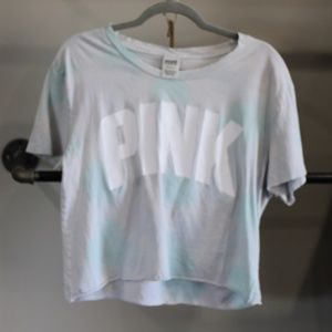 PINK brand crop tee, the dye, size large